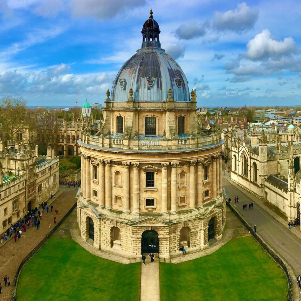 Oxford Bodleian Library under blue skies